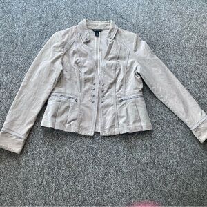 White House Black Market Grey Velvet Blazer